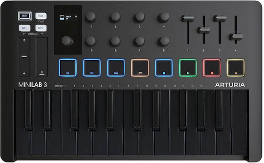 Arturia Midi Keyboard Minilab 3 Black Deep Black