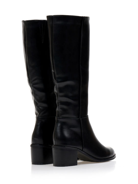 Damenstiefel mit mittlerem Absatz Schwarz