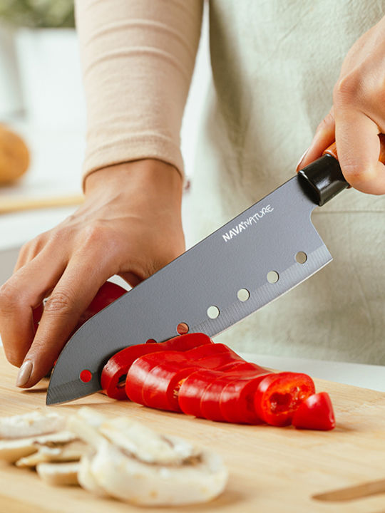 Nava Nature Messer Santoku aus rostfreiem Stahl 17.5cm