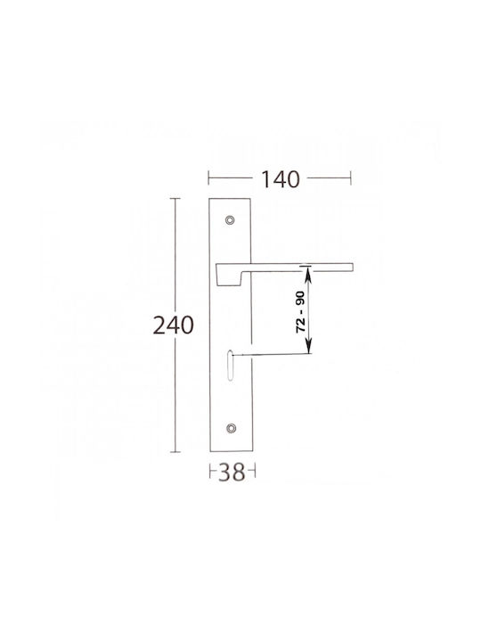 Convex Hebel Vordertür mit Platte Links Ν1535 ICH-13521-ΠΌΜΟΛΟ-ΕΞΏΠΟΡΤΑΣ-ΑΡΙΣΤΕΡΌ Matt Grafitis