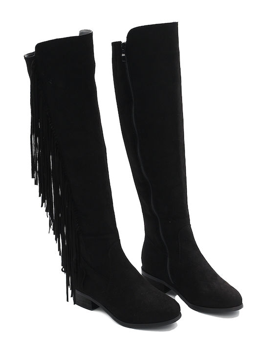 Wildleder Damenstiefel Schwarz