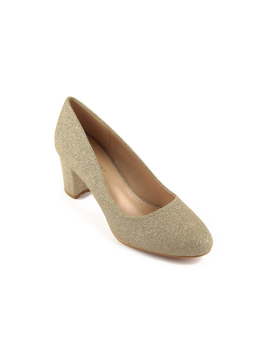 Fshoes Pumps mit mittelhohem Absatz Goldene