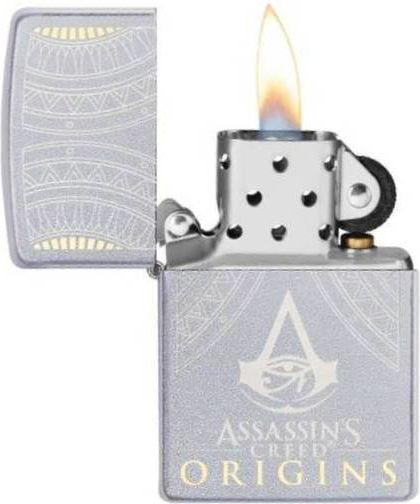 Zippo Creed Winddicht Feuerzeug Flamme in Gold Farbe