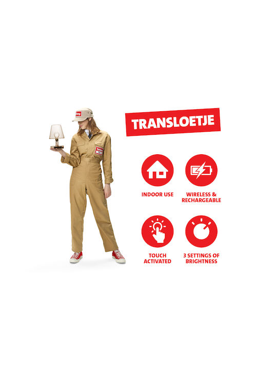 Fatboy Lampă de masă cu Abajur Transparent și Bază Maro