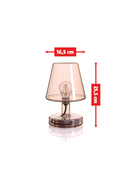 Fatboy Lampă de masă cu Abajur Transparent și Bază Maro