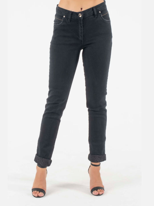 Forel Women's Jean Trousers in Straight Line Black