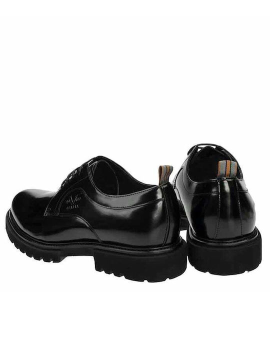 19V69 Yo Men's Leather Casual Shoes Black