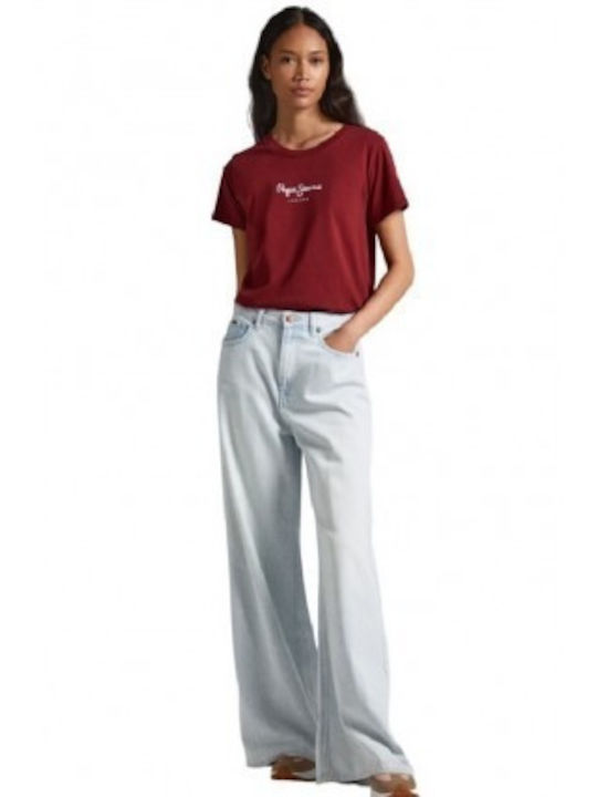 Pepe Jeans Women's T-shirt Burgundy