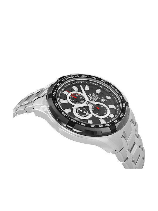 Casio Edifice Ανδρικό Ρολόι Χρονογράφος Μπαταρίας με Ασημί Μεταλλικό Μπρασελέ