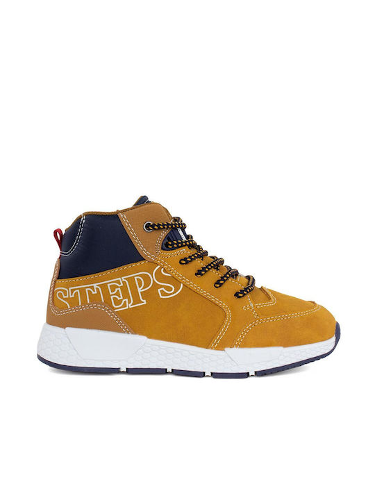 Docksteps Kids Leather Anatomic Boots with Zipper Yellow