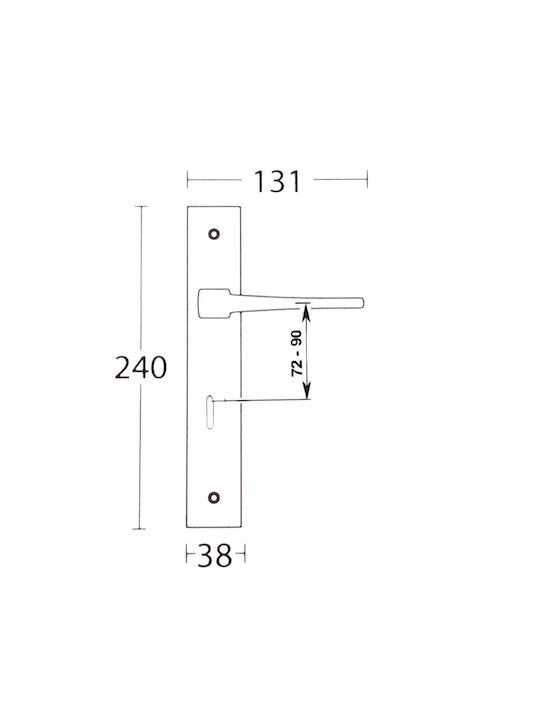 Convex Πόμολο Μεσόπορτας με Πλάκα 1495 ICH-13562-ΖΕΎΓΟΣ-ΓΙΑ-ΜΕΣΌΠΟΡΤΑ Ζεύγος Ματ Αντικέ Ματ