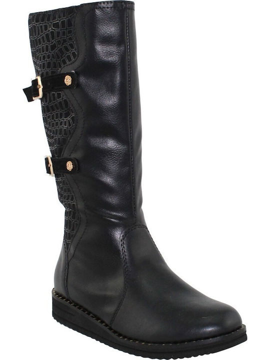 Scarpy Kids Boots with Zipper Black