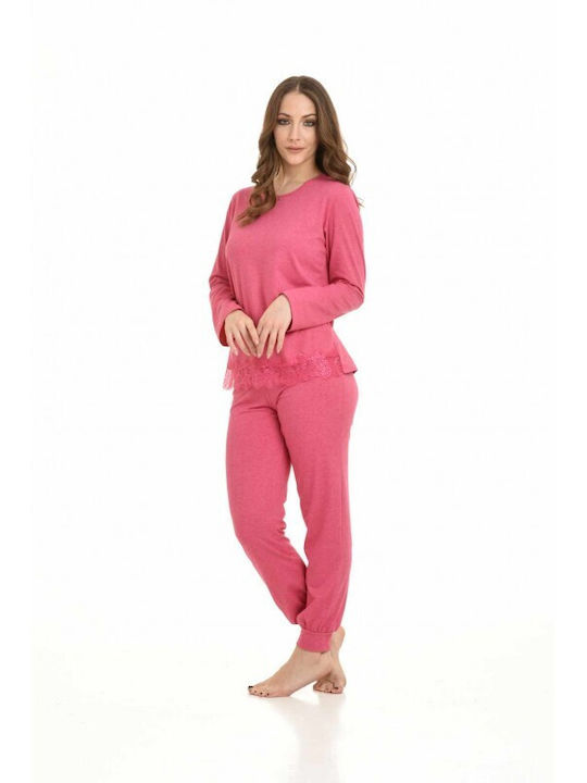 Zen Intimates Winter Damen Pyjama-Set Baumwolle Rose