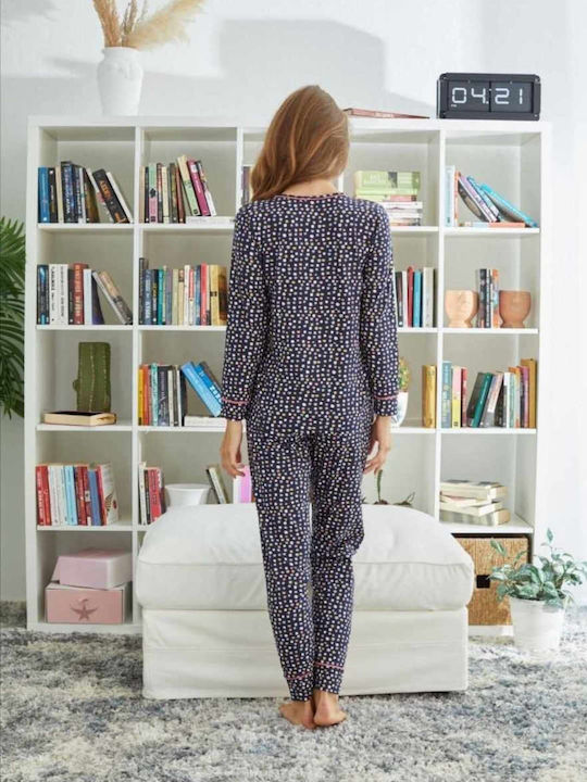 Sexen Winter Women's Pyjama Set Navy Blue
