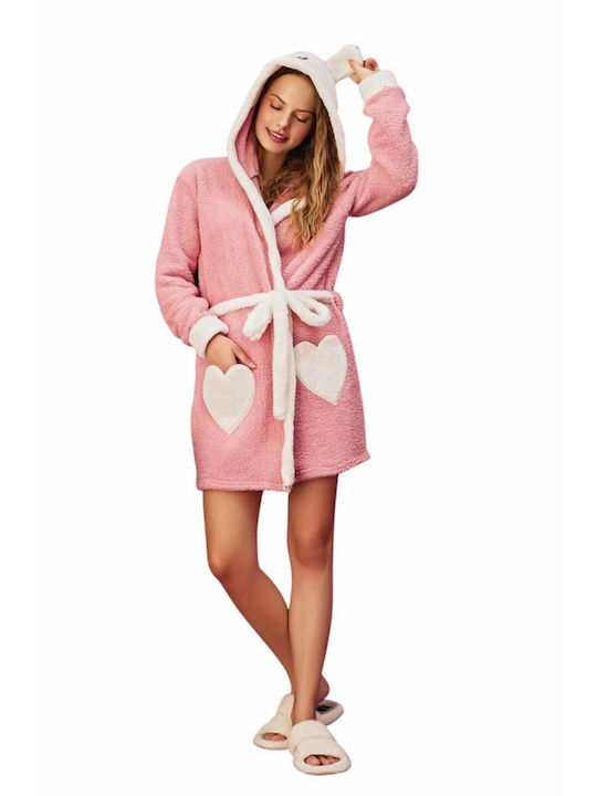 Elitol Winter Women's Cotton Robe Rose