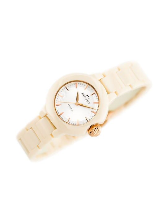 Bisset Watch with Beige Ceramic Bracelet