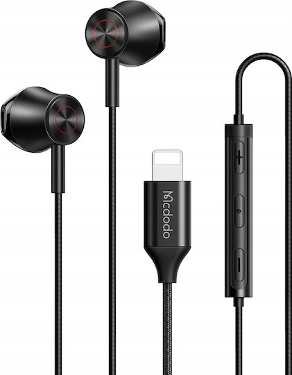 Mcdodo HP-4080 În ureche Handsfree cu două căști cu mufă Lightning Negru