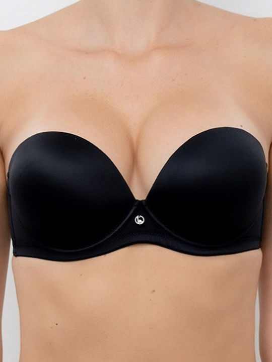 Double Extra Μπεζ Strapless Σουτιέν με Ελαφριά Ενίσχυση