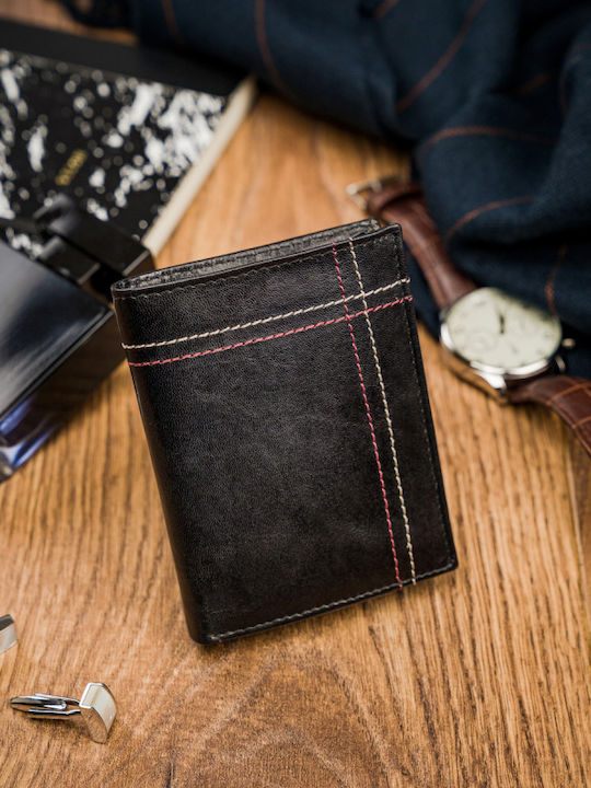 Leder Herren Geldbörse Karten Schwarz
