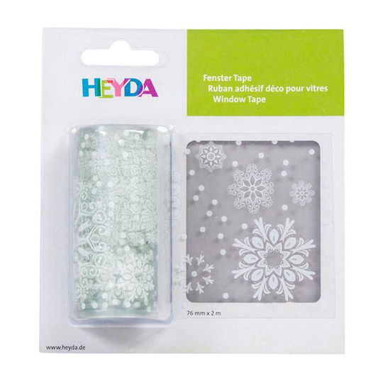 Heyda Χριστουγεννιάτικα Aufkleber für das Fenster mit Design Νιφάδων 200x7.6cm.