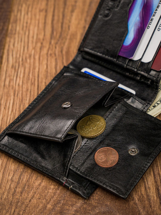 Leder Herren Geldbörse Karten Schwarz