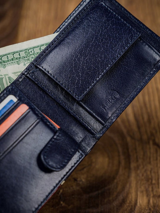 Leather Men's Wallet Cards with RFID Red