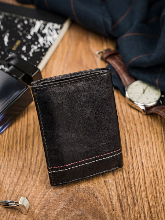 Leder Herren Geldbörse Karten Schwarz