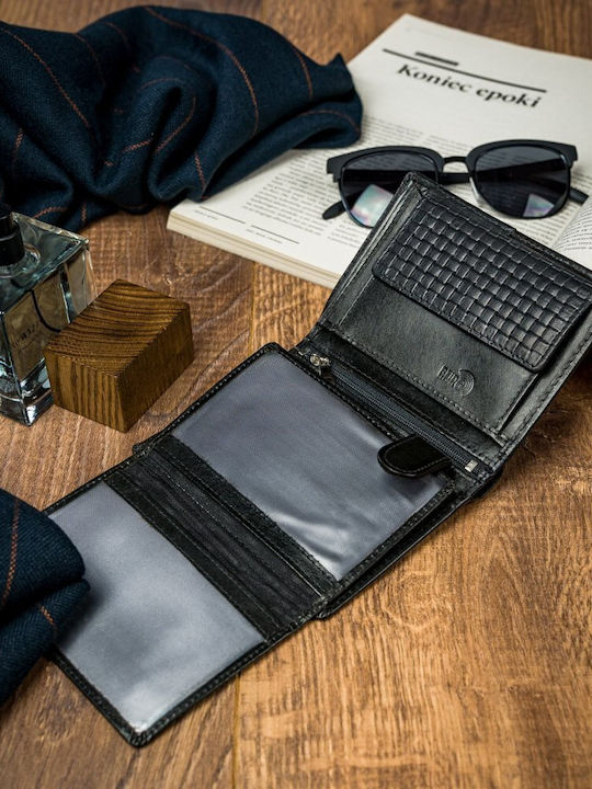 Leder Herren Geldbörse Karten mit RFID Schwarz