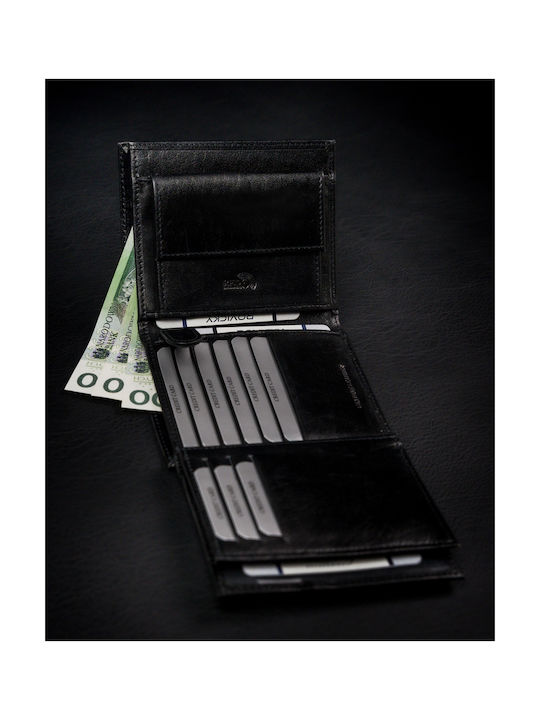 Men's Leather Card Wallet with RFID Black