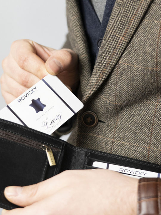 Δερμάτινο Ανδρικό Πορτοφόλι με RFID Μαύρο