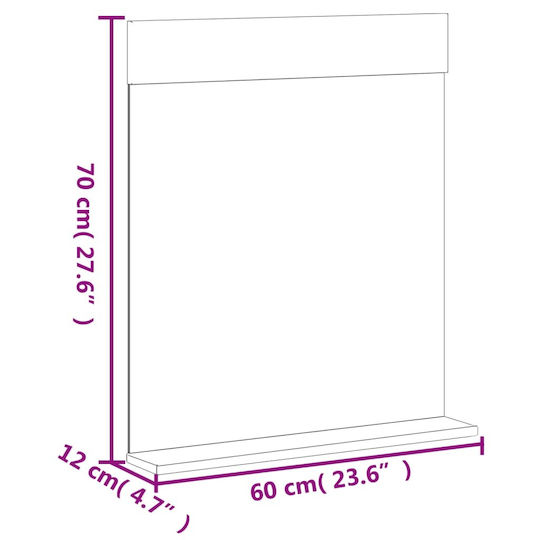 vidaXL Ντουλάπι Μπάνιου 60x10.5x110cm Μαύρο