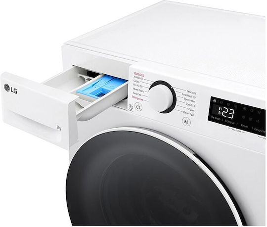 LG Πλυντήριο Ρούχων 8kg με Τεχνολογία Ατμού 1200 Στροφών TurboWash F2WR508S0W