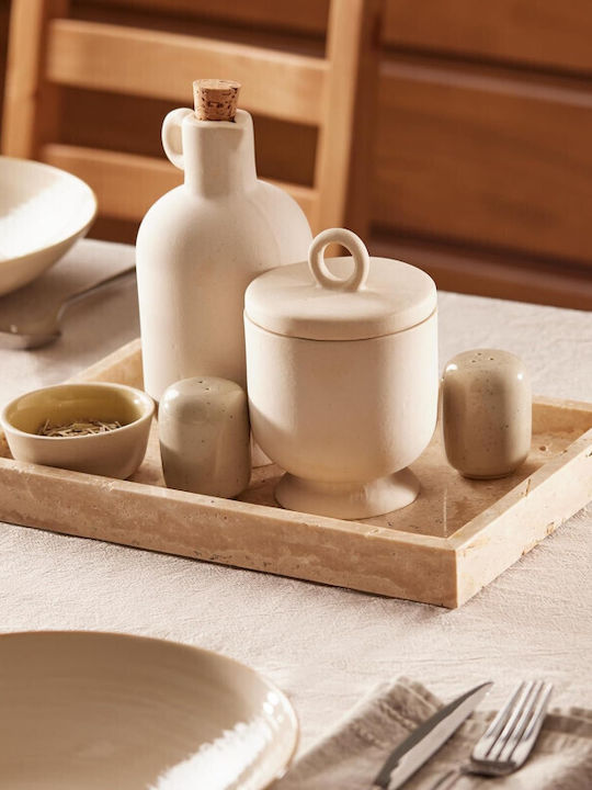 Navaris Διακοσμητικός Δίσκος Travertine Tray Rechteckig 30x20x3cm 1Stück