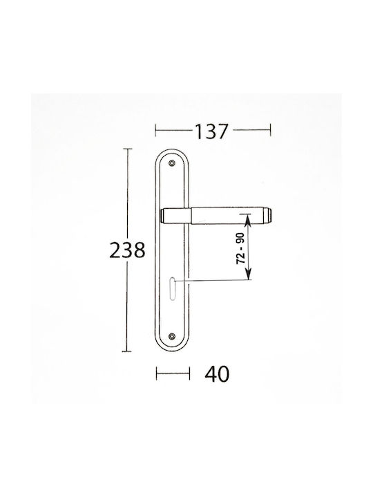 Convex Hebel Vordertür mit Platte Rechts 1745 ICH-13477-ΠΌΜΟΛΟ-ΕΞΏΠΟΡΤΑΣ-ΔΕΞΊ Oro Matt