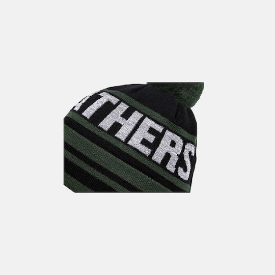 Pom Pom Beanie Unisex Σκούφος Πλεκτός σε Πράσινο χρώμα