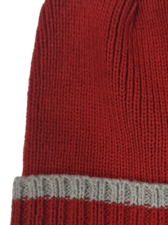 Beanie Unisex Σκούφος Πλεκτός σε Κόκκινο χρώμα