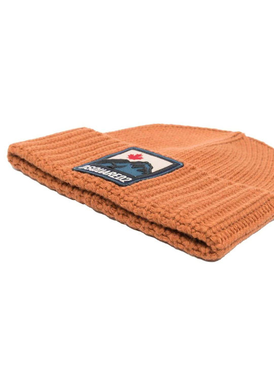 Dsquared2 Beanie Unisex Beanie Gestrickt in Orange Farbe