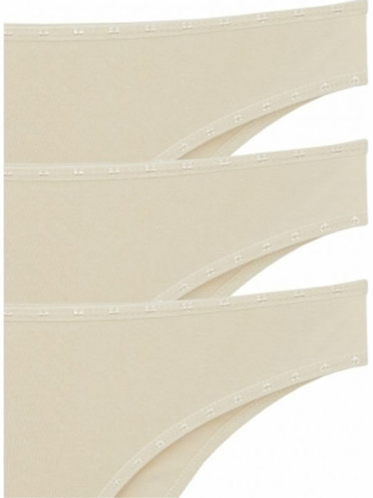 Βαμβακερά Дамско Слип 3Pack Beige