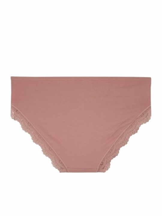 Βαμβακερά Γυναικεία Slip 2Pack με Δαντέλα Μπορντό