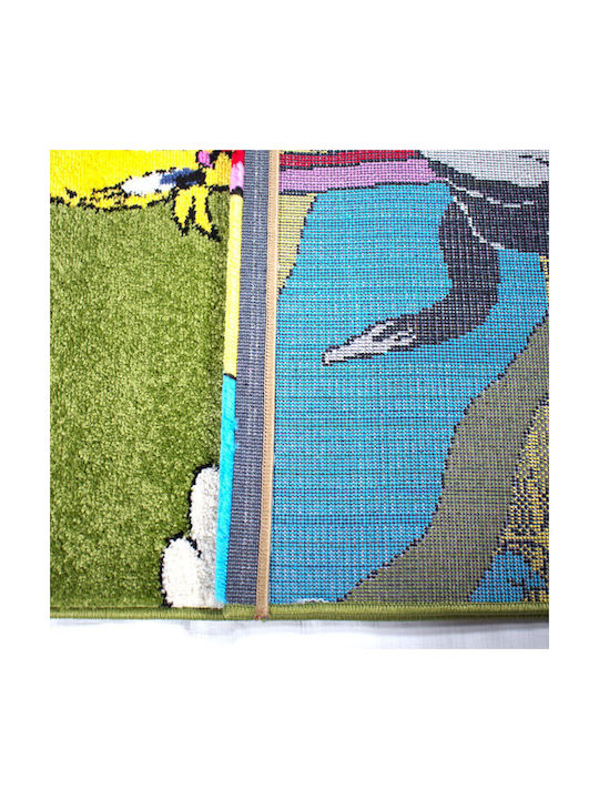 To megalo pazari Kids Synthetic Rug 80x150cm Cabbage-Yellow