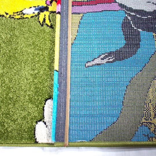 To megalo pazari Kids Synthetic Rug 80x150cm Cabbage-Yellow