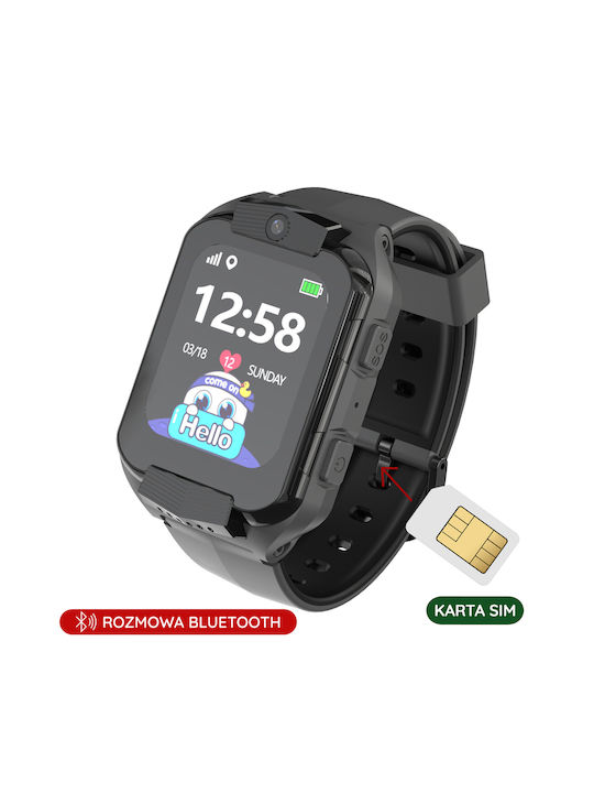 Pacific Детски Смартчасовник 4G с GPS и Камера Черен
