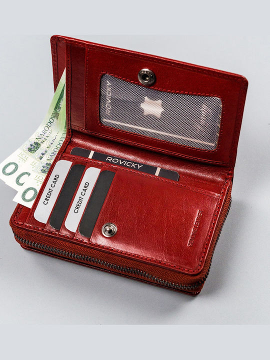 Μεγάλο Δερμάτινο Γυναικείο Πορτοφόλι με RFID Κόκκινο