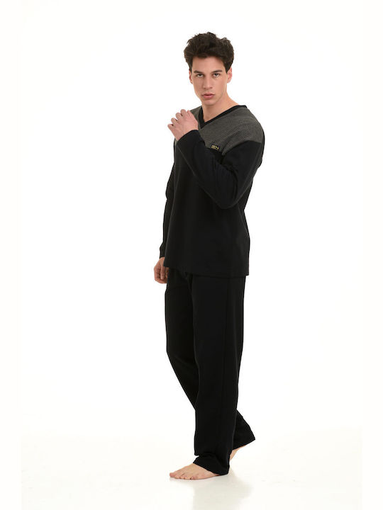 Leon Men's Winter Pajamas Set BLACK