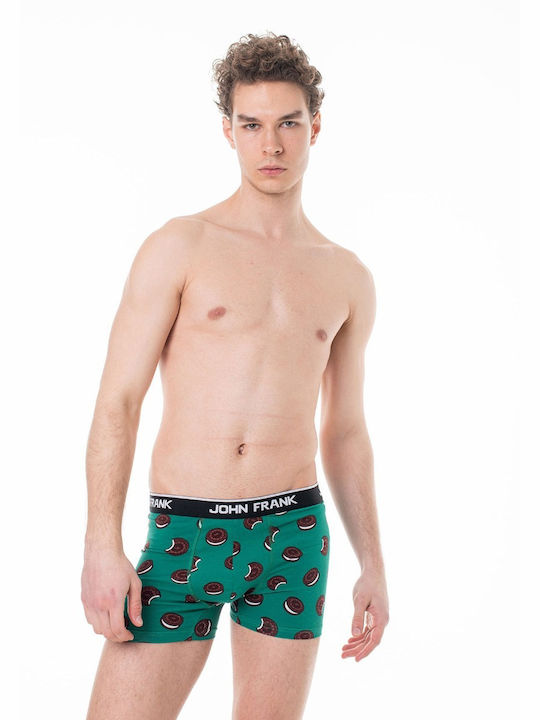 John Frank Cookies Men's Boxer Black with Patterns