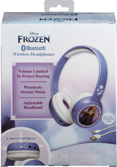 eKids Frozen 2 Wireless / Wired Kids' On Ear Headphones with Radio with 37 Hours Playing Time Purple / White