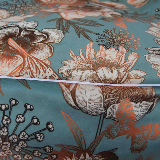 Bean Bag Chair Stool SparrowFlower Turquoise 60x60x45cm