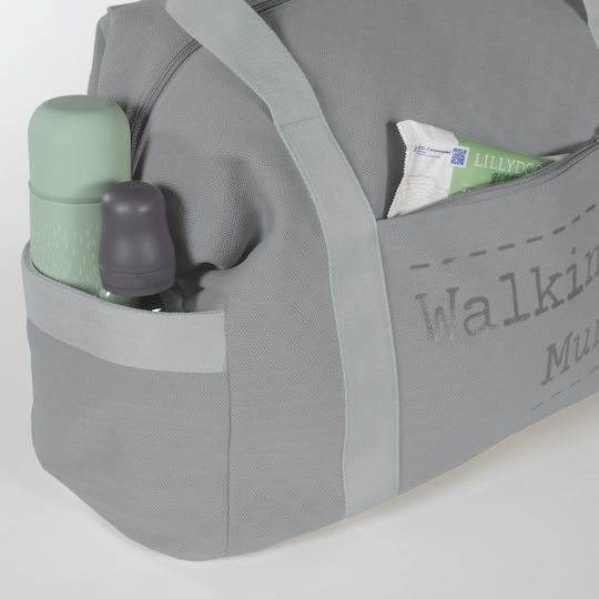 Walking Mum Shoulder/Hand Diaper Bag Xl Weekend Gray 55x25x30cm.