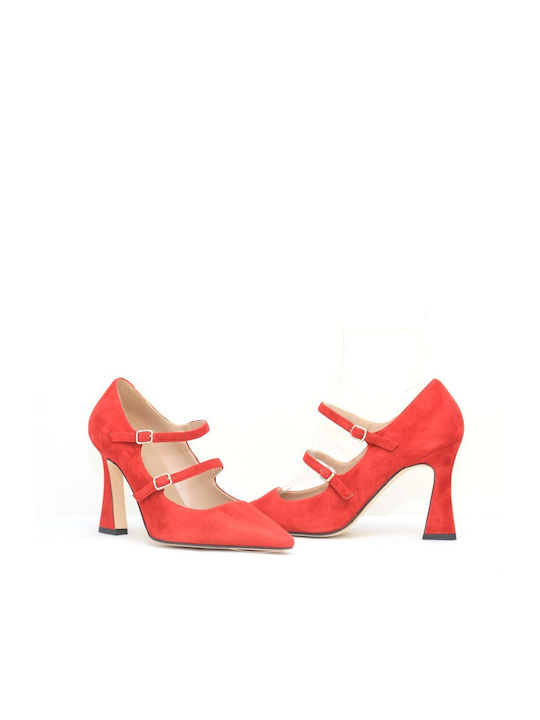 Fardoulis Leather Pointed Toe Stiletto Red High Heels