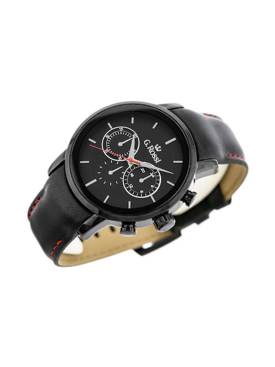 G.Rossi Uhr Batterie mit Schwarz Lederarmband